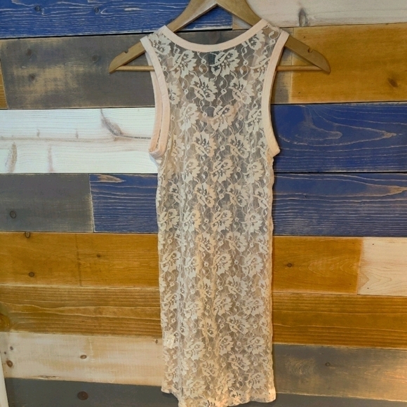 Vila Lace Tunic Dress Tank cream beige M lace - Picture 2 of 6